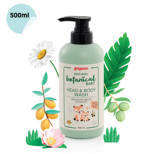 Pigeon Natural Botanical Hair & Body Wash 500ml