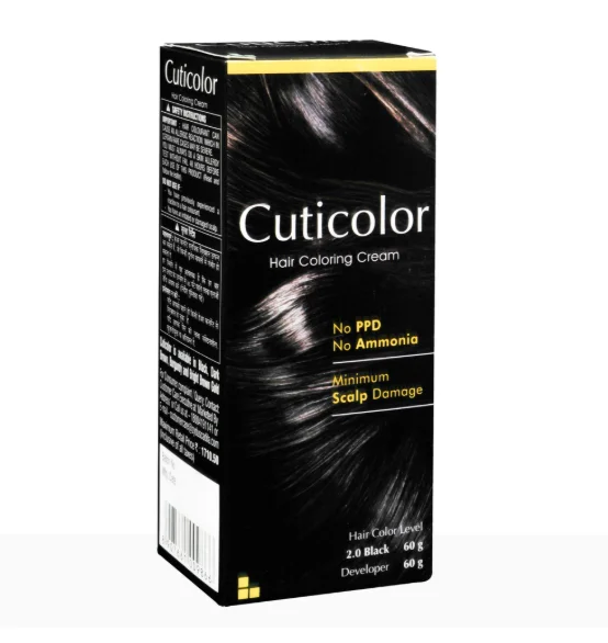 Cuticolor Permanent Hair Color Cream Black 60g