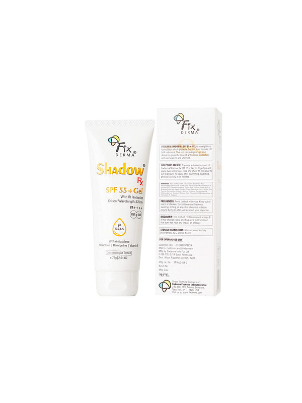 Fixderma Shadow Rx Sunscreen SPF 55+ Gel 75g